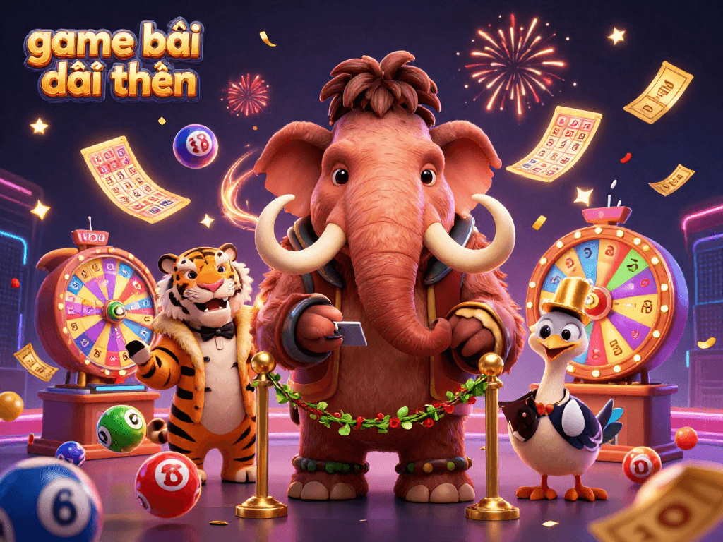 Experience the thrill of game bài đổi thưởng with vibrant casino characters and dynamic elements.