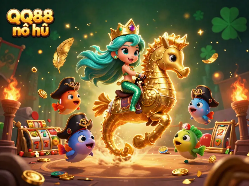 Experience the thrill of QQ88 nổ hũ with a dynamic mermaid scene showcasing exhilarating jackpot elements.