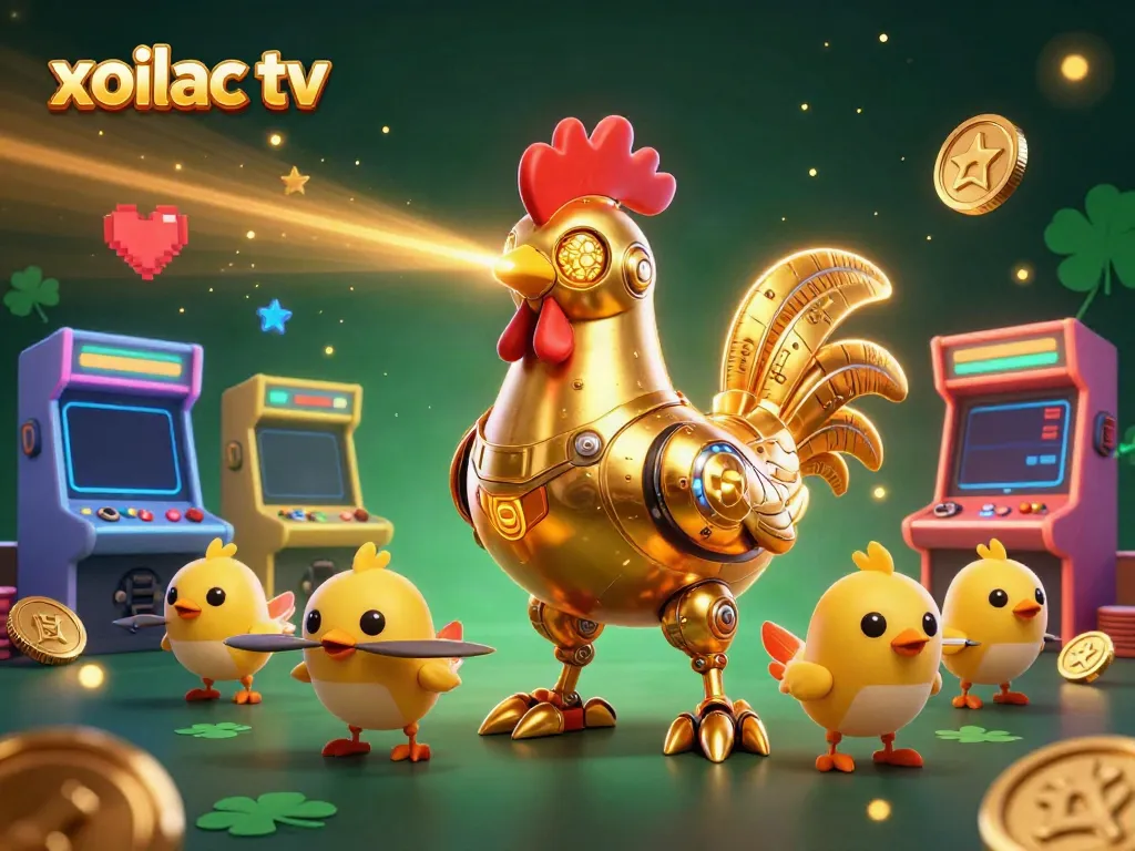 Engage with the exciting world of xoilac tv gaming in this vibrant 3D illustration.