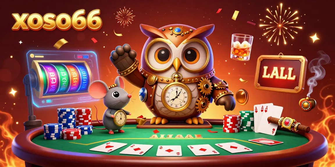 Experience top-tier gaming excitement at xoso66 with vibrant 3D illustrations, dynamic casino elements, and lively characters.