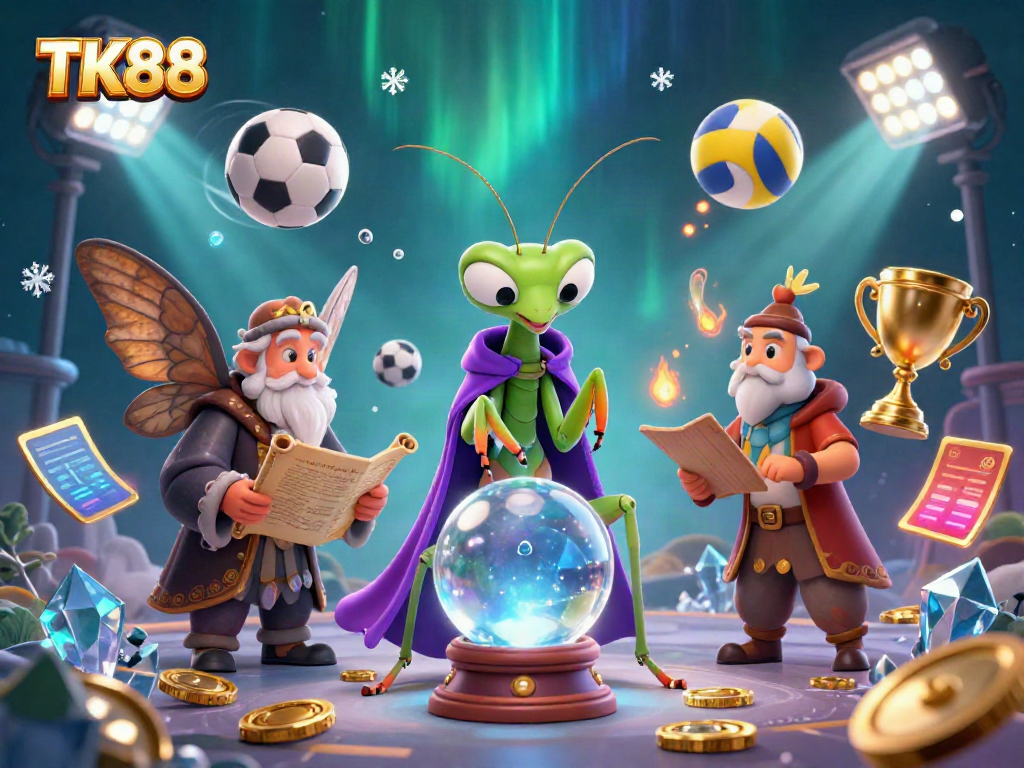 Experience thrilling entertainment with TK88 showcasing vibrant game elements and mystical characters.