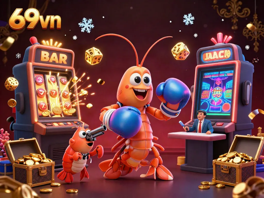 Experience the excitement of 69vn with vibrant 3D characters and dynamic casino game elements.