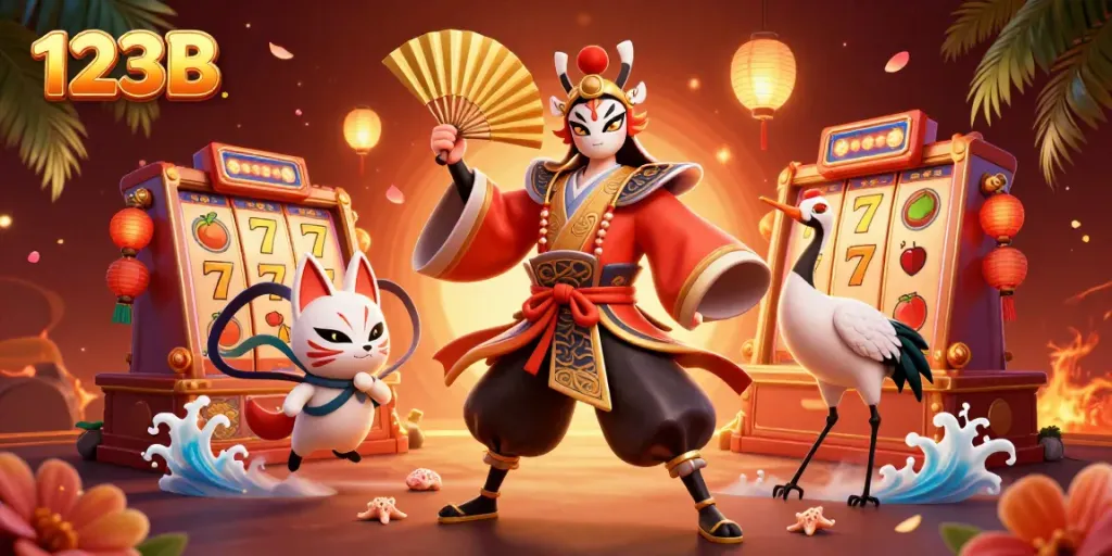 Experience exhilarating gaming at 123B with vibrant characters and rich slot elements.