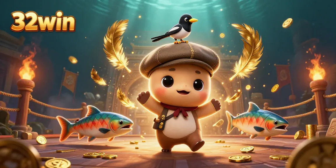 Experience thrilling gameplay with 32win, showcasing enchanting cartoon characters in a colorful casino setting.