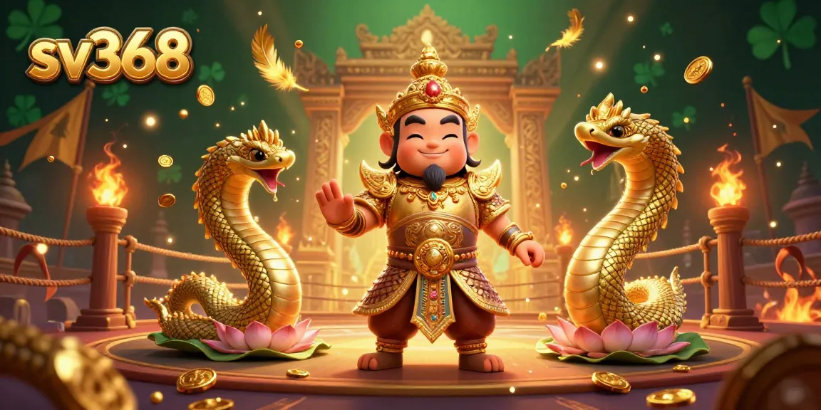 Engage with sv368's thrilling online gambling scene featuring a friendly yaksha guardian and dynamic elements.