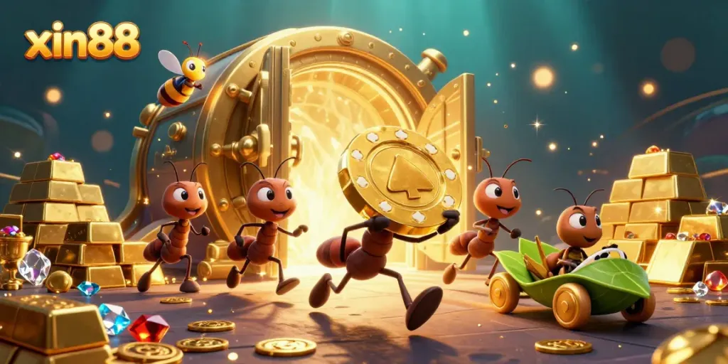 Experience the thrilling heist with xin88 in a vibrant, ultra-detailed 3D casino adventure.
