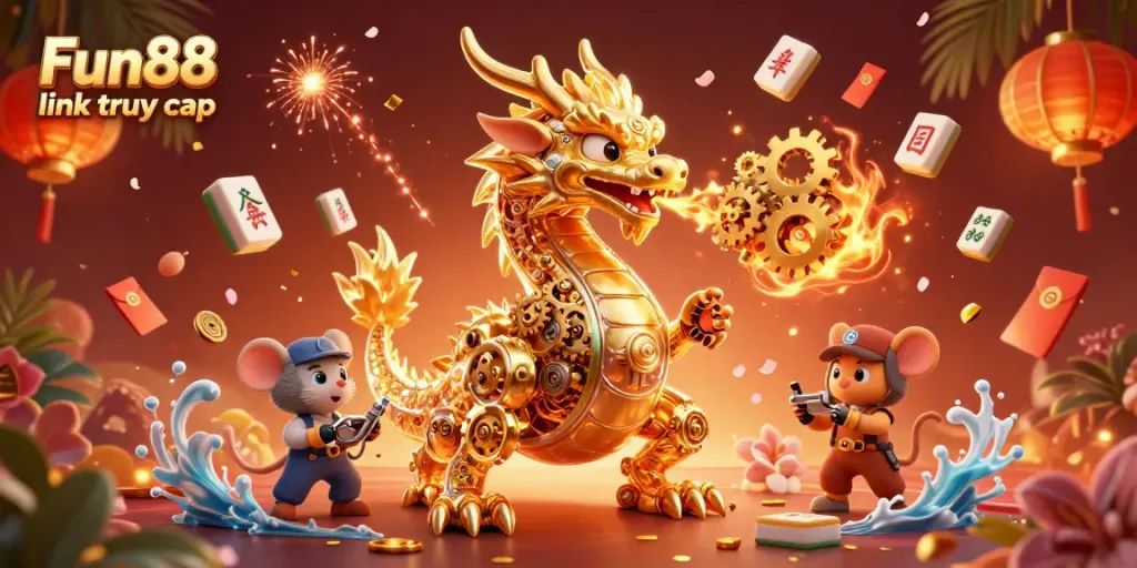 Experience the vibrant world of gambling with the Fun88 link truy cập, where the golden dragon and lucky symbols come alive.