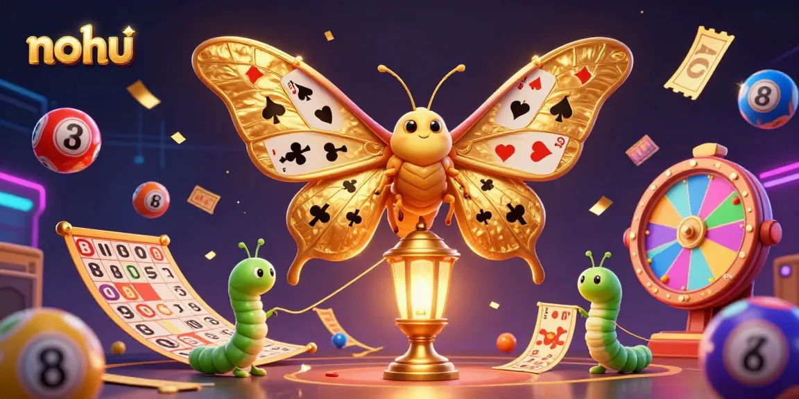 Nohu calls players with vibrant casino games and colorful lottery elements in a stunning 3D illustration.