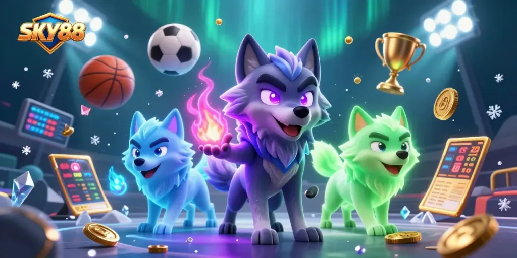 Engage in thrilling gameplay with SKY88 while experiencing live sports betting excitement and vibrant casino elements.