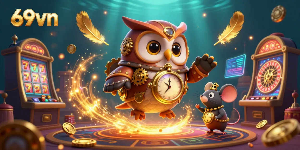 Experience the thrill of winning at 69vn with dynamic games and captivating visuals in this vibrant casino scene.