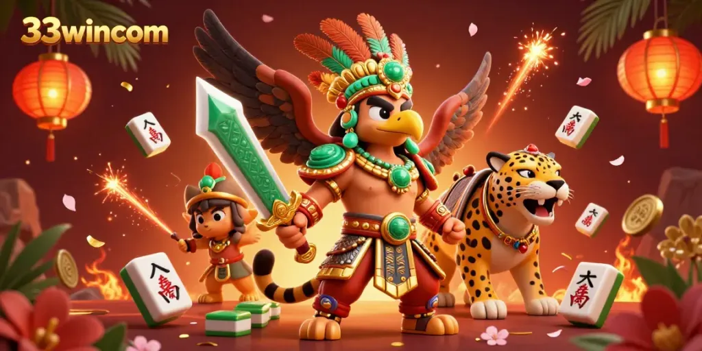 Engage with the vibrant world of 33wincom where Aztec warriors meet modern casino thrills in an exhilarating scene.