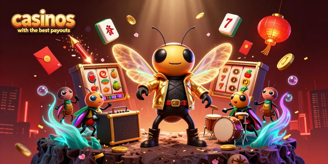 Experience exciting jackpots at casinos with the best payouts through a vibrant 3D casino illustration.